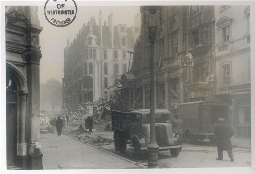 Photo:King Street, St James's, after the night raid of 24 September 1944